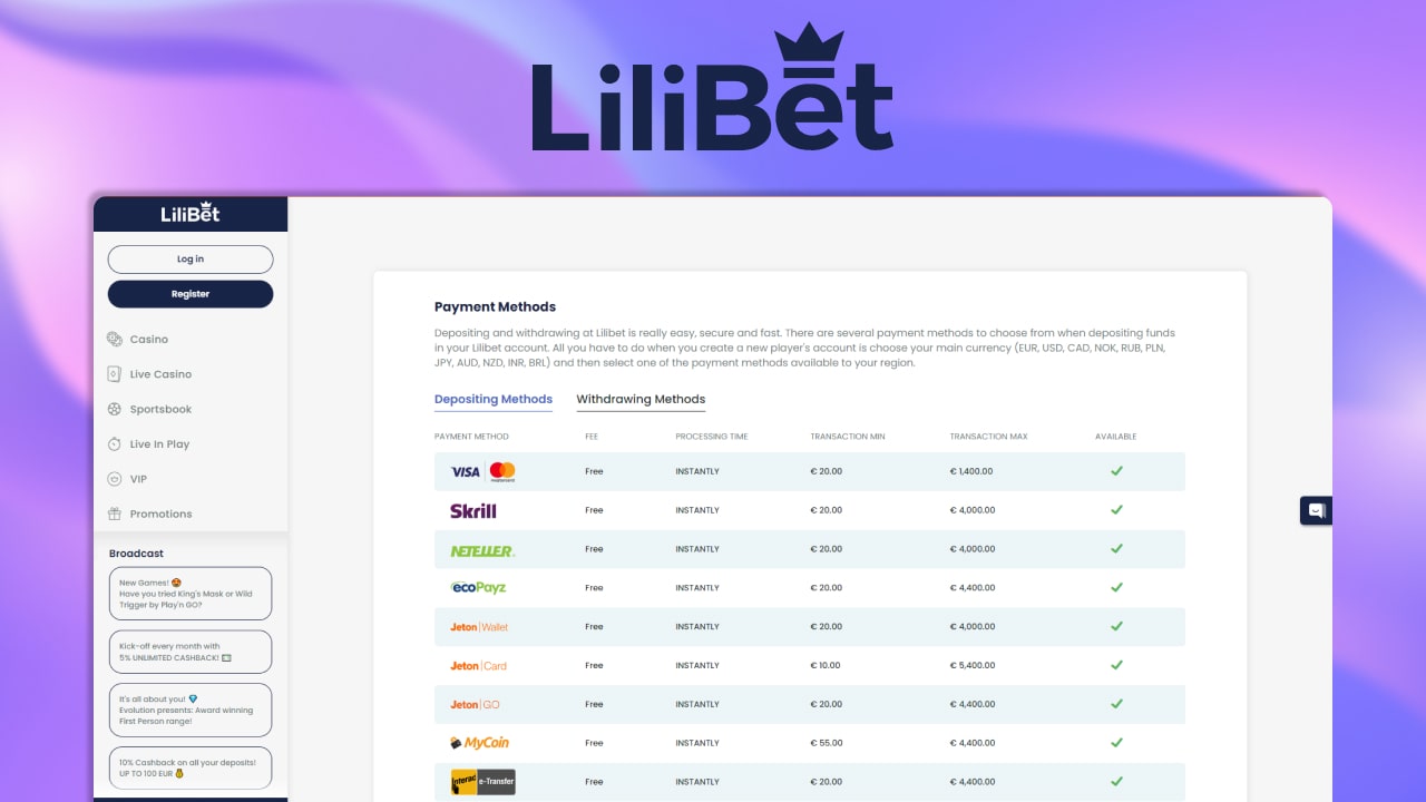 Lilibet Payment Methods