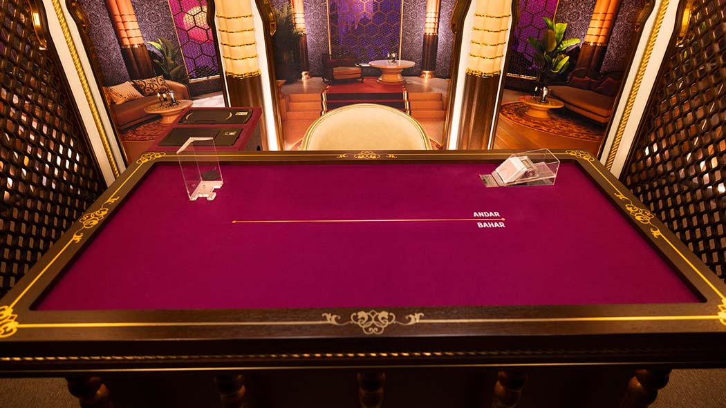 live andar bahar table in online casino studio