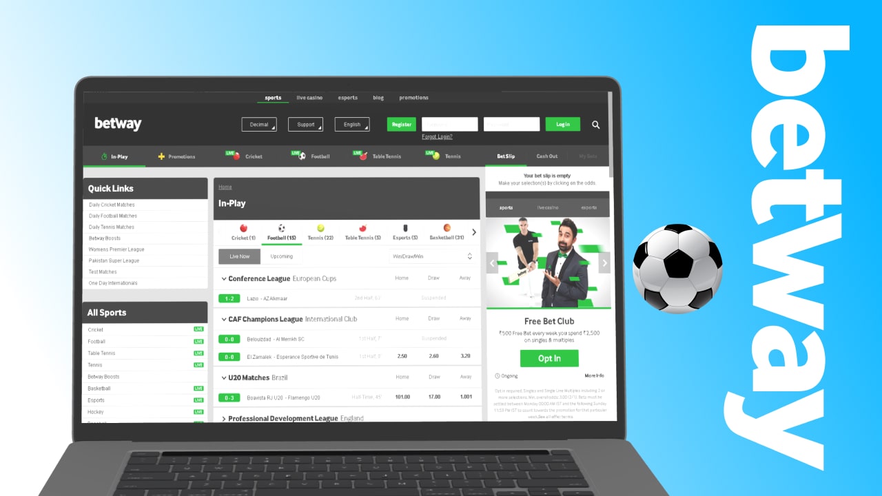Betway in-play betting